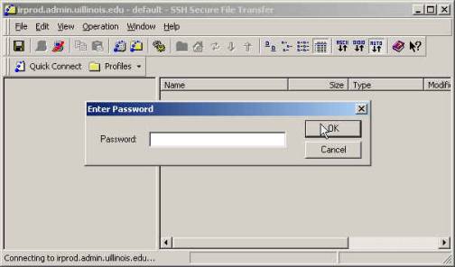 The Enter Password dialog box