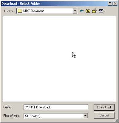 Specify the local directory and click the download button again